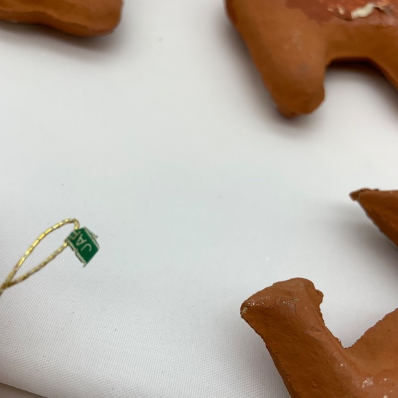 Vintage Christmas Gingerbread Cookie Set of 4 Sparkling Christmas Ornaments - Picture 8 of 10